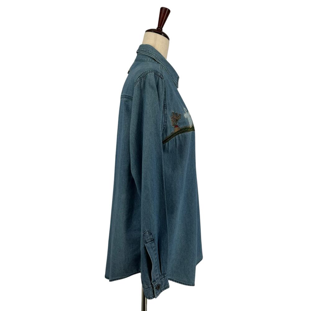 Vintage Basic Editions Halloween Embroidered Deni… - image 2